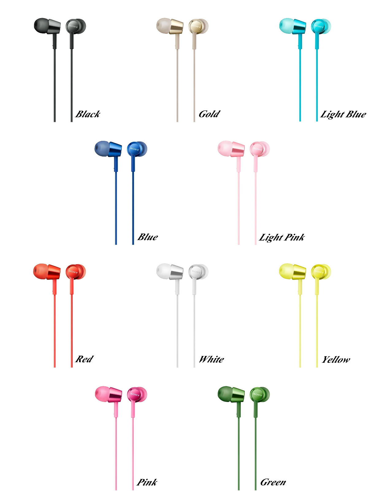 SONY MDR-EX155 Sealed Inner Ear Receiver Stereo Earphones NEW