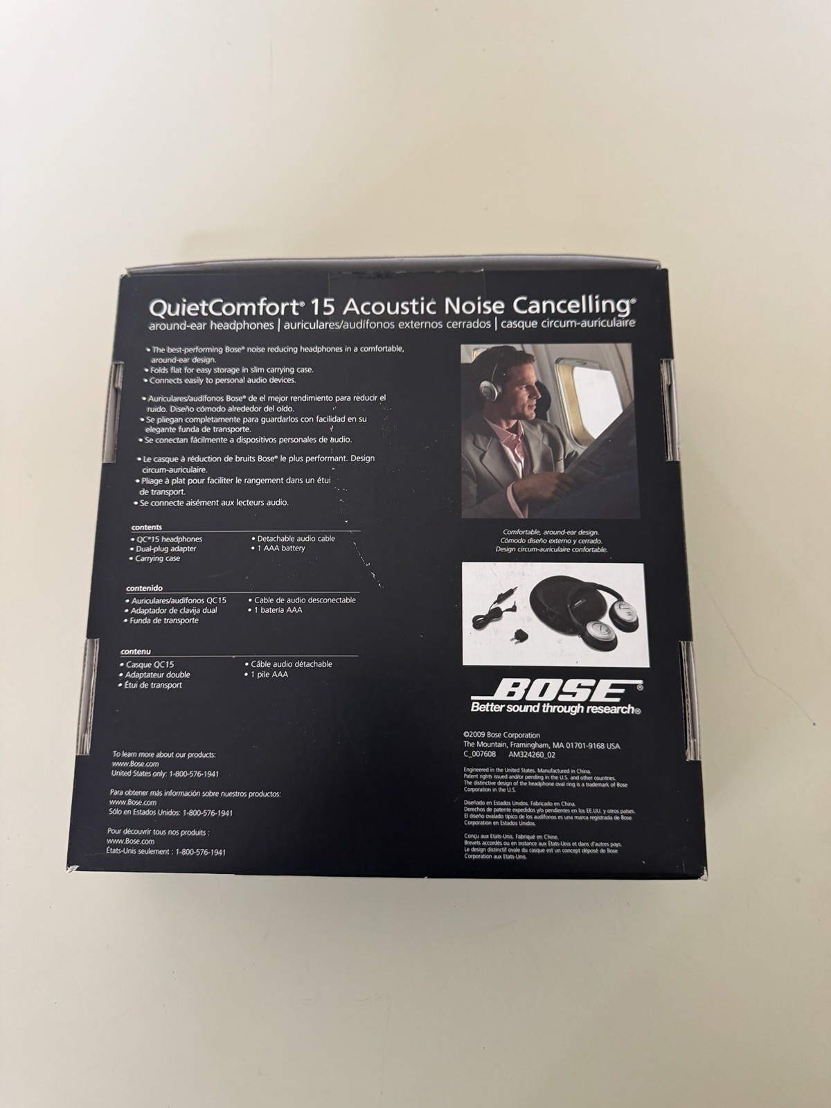 Bose QuietComfort 15 Qc15 Noise Cancelling Headphones EXCELLENT SHIPS SAME DAY