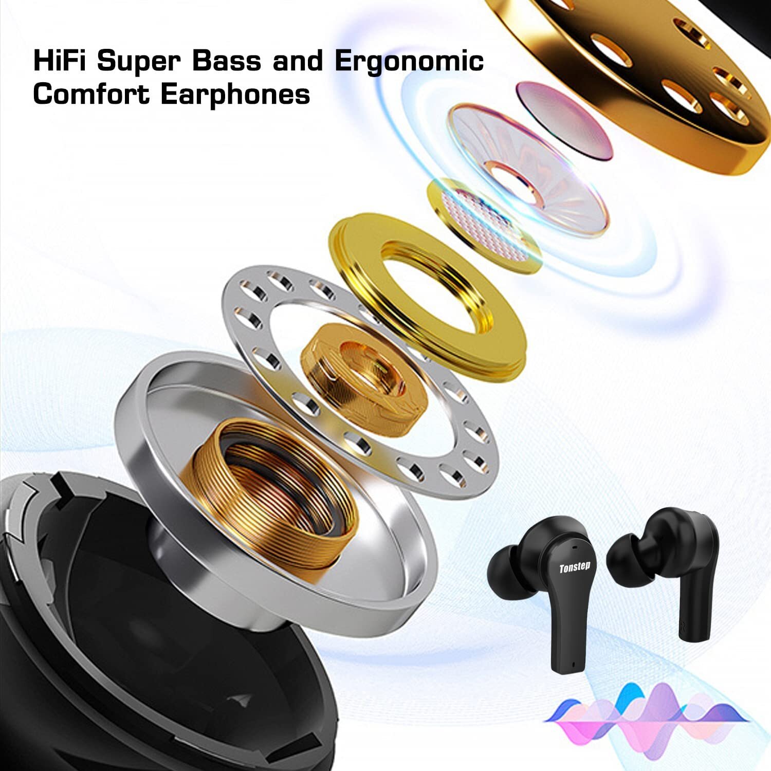 TONSTEP Active Noise Cancelling Wireless Earbuds – NEW Fast Free Shipping!