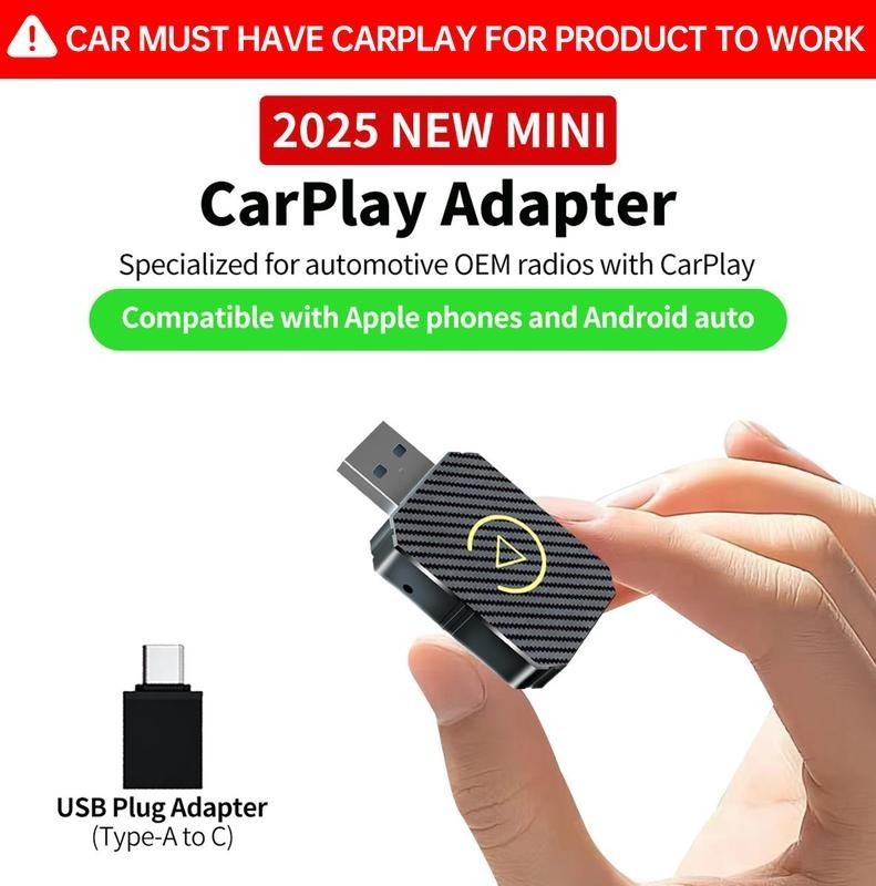3-in-1 Wireless CarPlay Adapter &Android Auto Wireless Adapter,Plug&Play