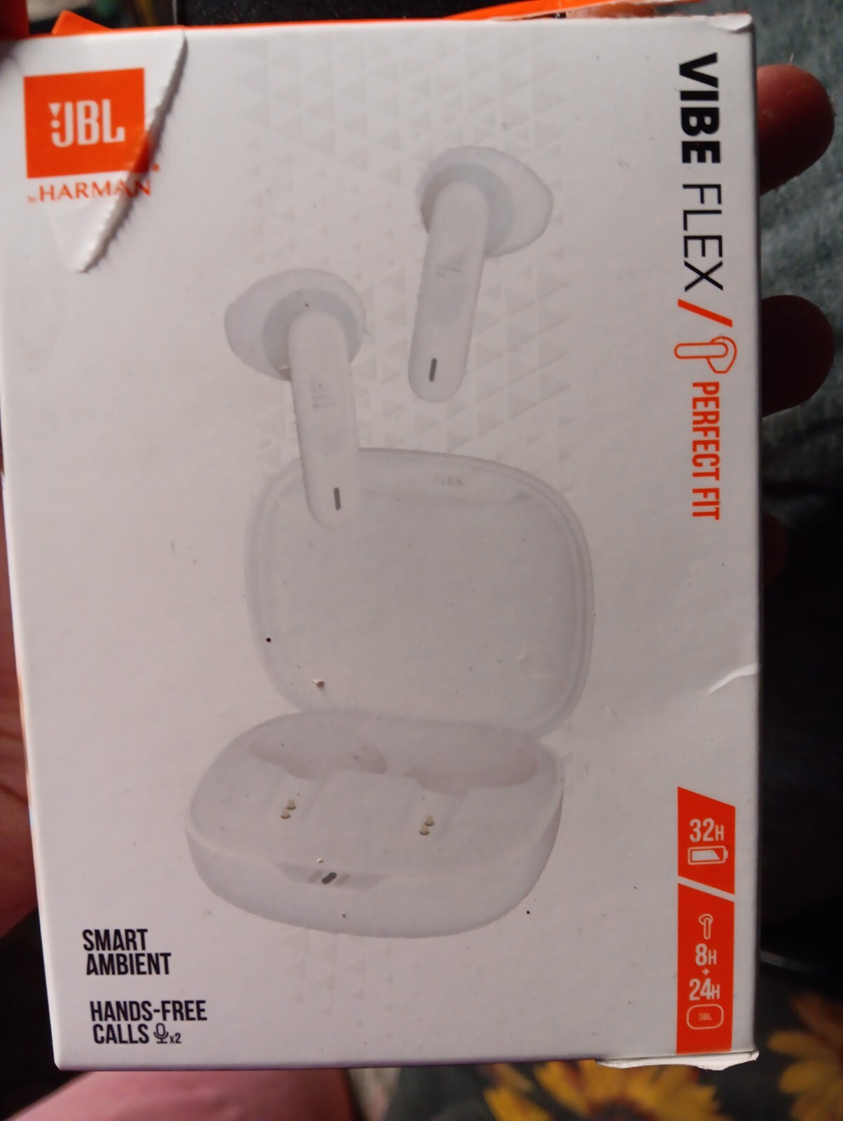 JBL Vibe Beam True Wireless In-Ear Headphones – White (JBLVBEAMWHTAM)