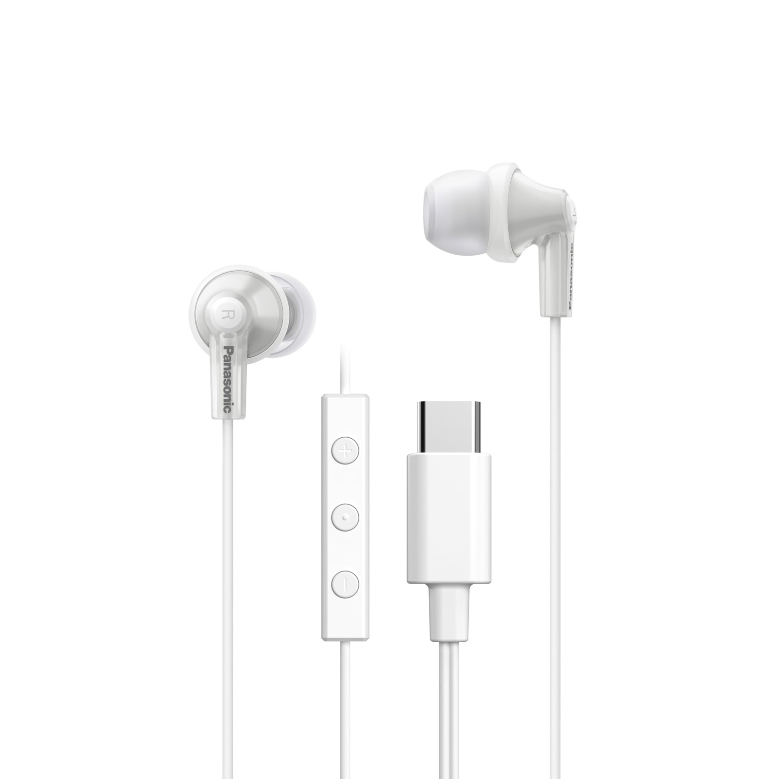 Panasonic Wired In-Ear Earphones with Mic, Type-C, White, RP-HJE150C-W