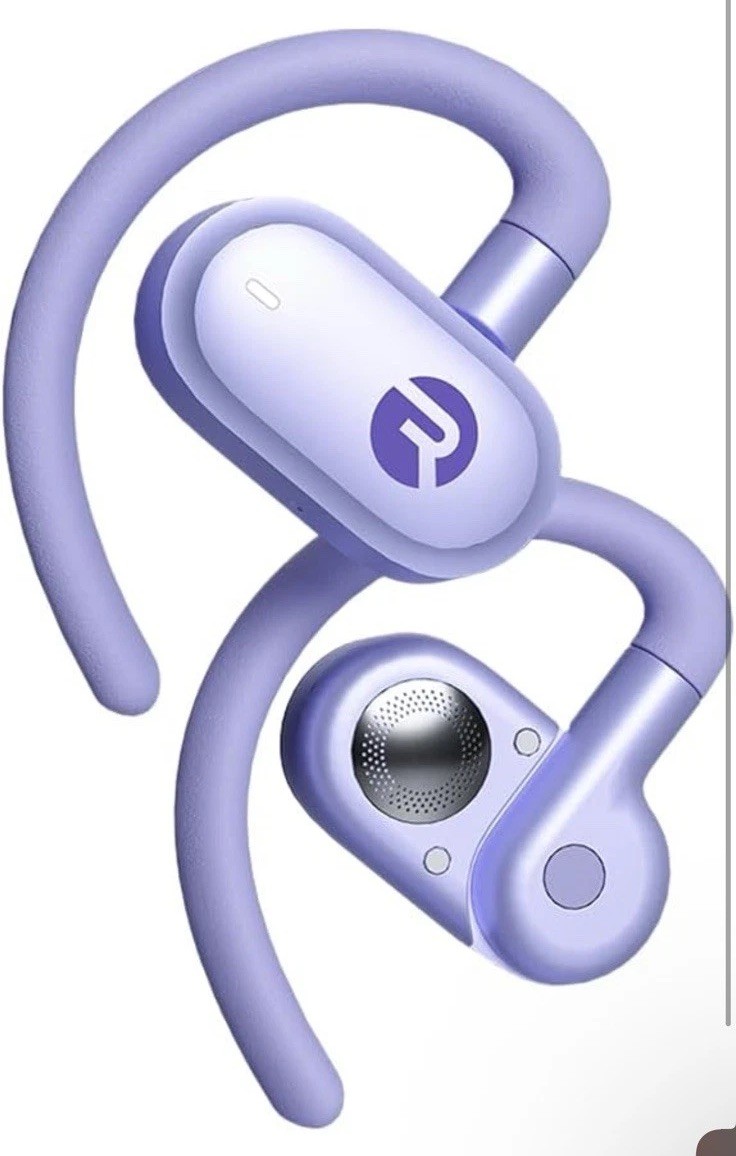 Raycon Fitness Open-Earbuds Bluetooth Wireless Headphones IPX5 Waterproof Purple