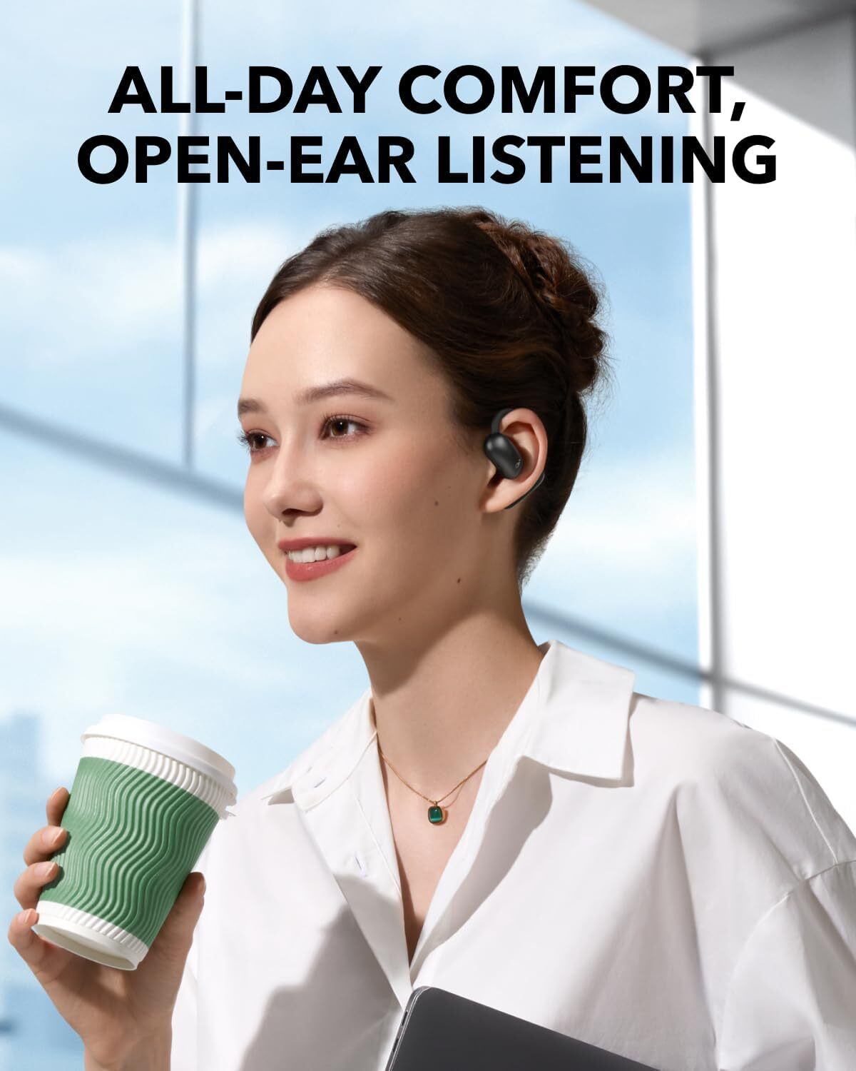 Soundcore AeroFit 2 Open-Ear Headphones Ear Hooks Earbuds Rich Bass Hi-Res Audio