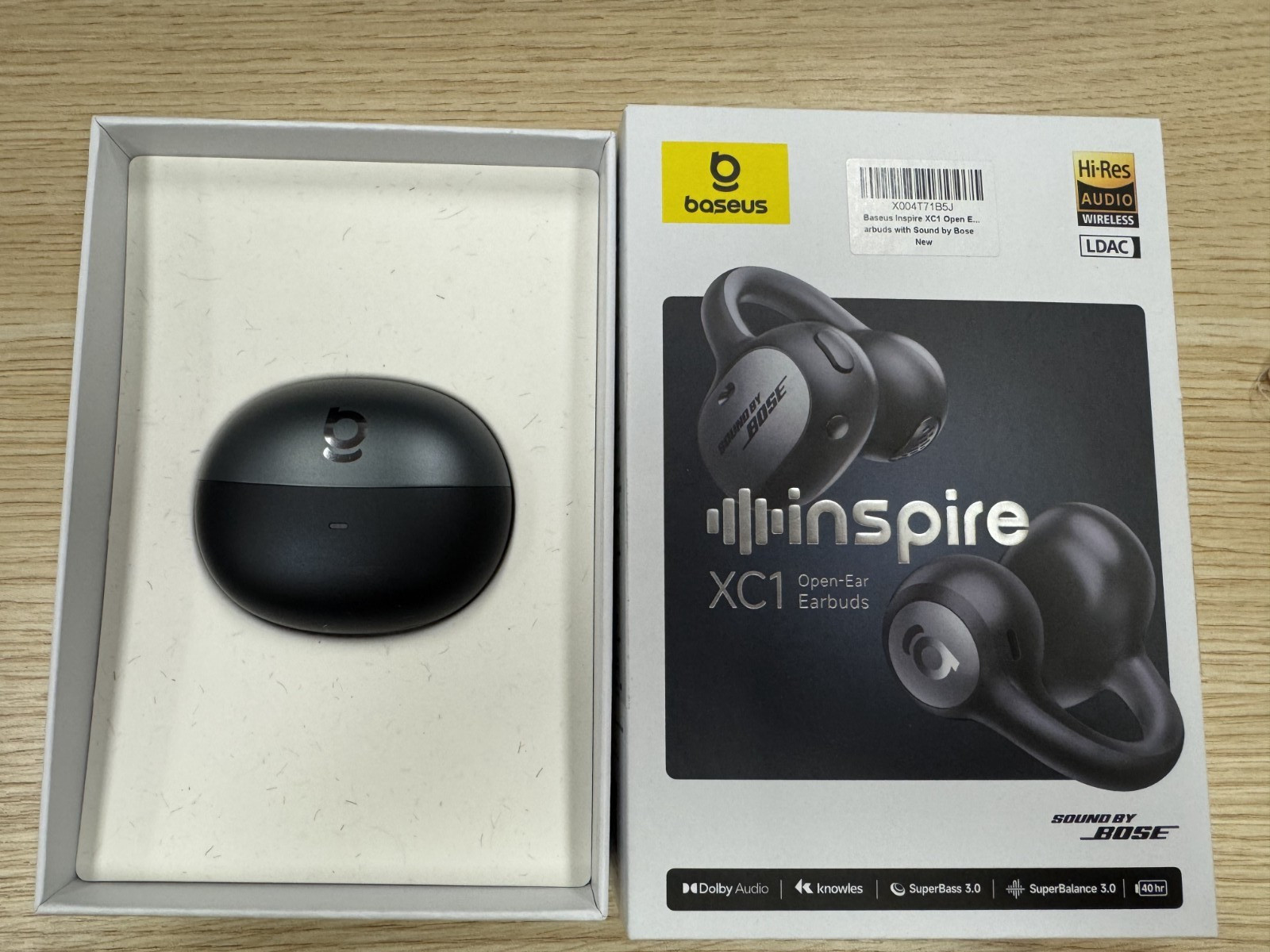 Baseus Inspire XC1 Open Ear Clip-On Earbuds, Sound by Bose, Dolby Audio