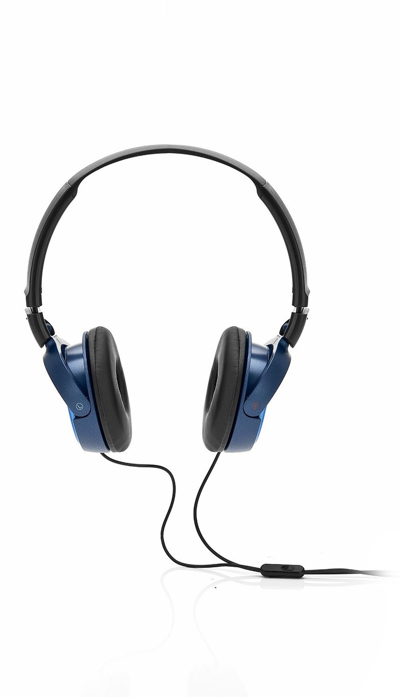 SONY MDR-ZX310AP, 30mm Driver and Foldable Design Wired Headset Blue,