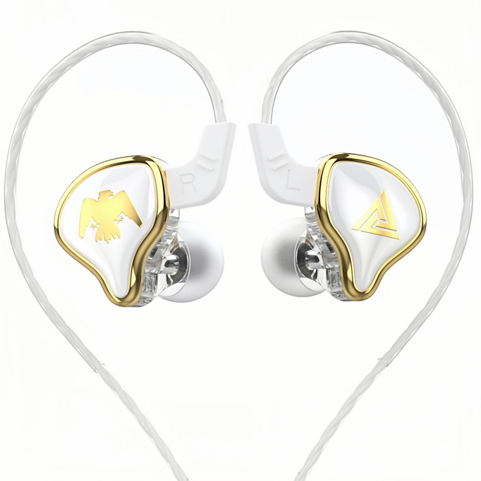HJX QKZ AK6 ARES HiFi Wired Earbuds with Microphone，IEMs for Gaming White