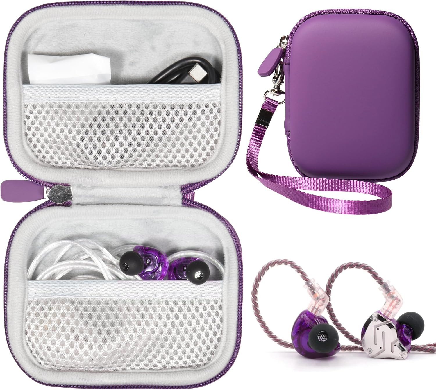 Case for KZ ZS10 Pro, Linsoul 4BA+1DD 5 Driver in Ear Monitor, Hifi Metal Earpho