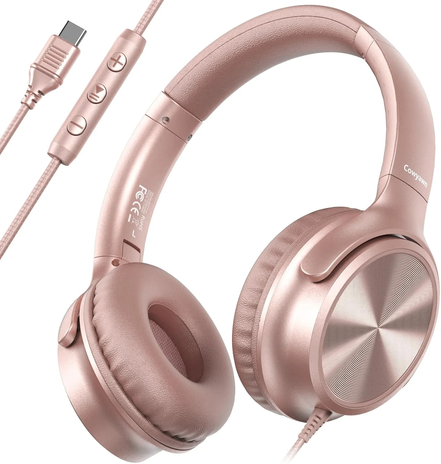 Cowyawn USB C Headphones Wired, Over Ear USB C Wired Headphones with Micropho…