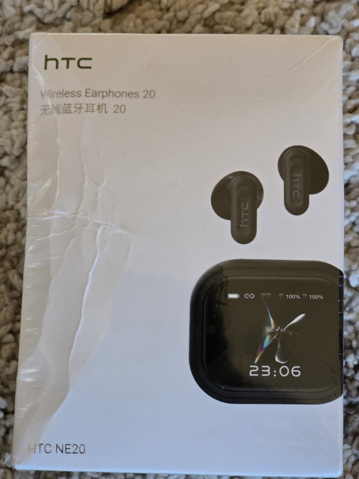 htc NE20 True Wireless Ear Buds w/ LCD Screen Bluetooth 6.0 Built-in Mic – NEW