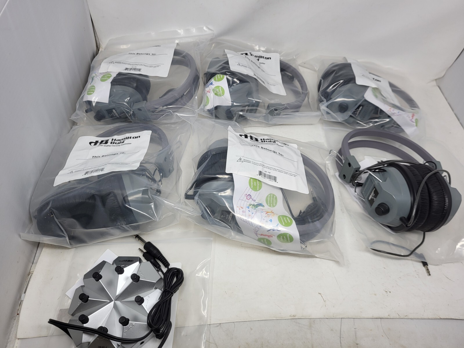 6 Hamilton Buhl SC-7V Heradphones and 1 JB8V Jackbox