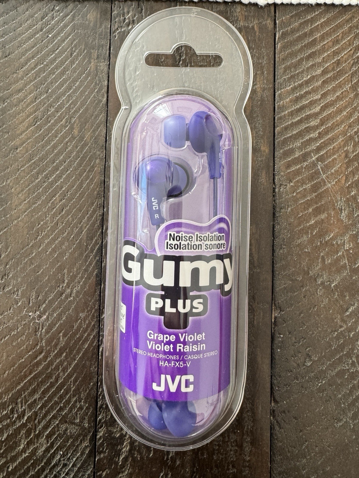 JVC Gumy Plus Inner Ear Headphones HAFX5V Violet Raisin