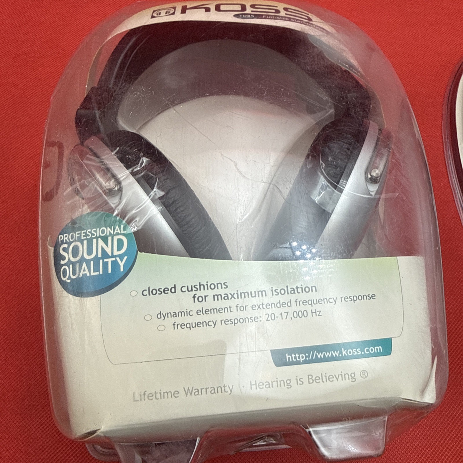 Lot Of 2 KOSS TD85 Headphones Silver Adjustable Head Band Over Ear Cup