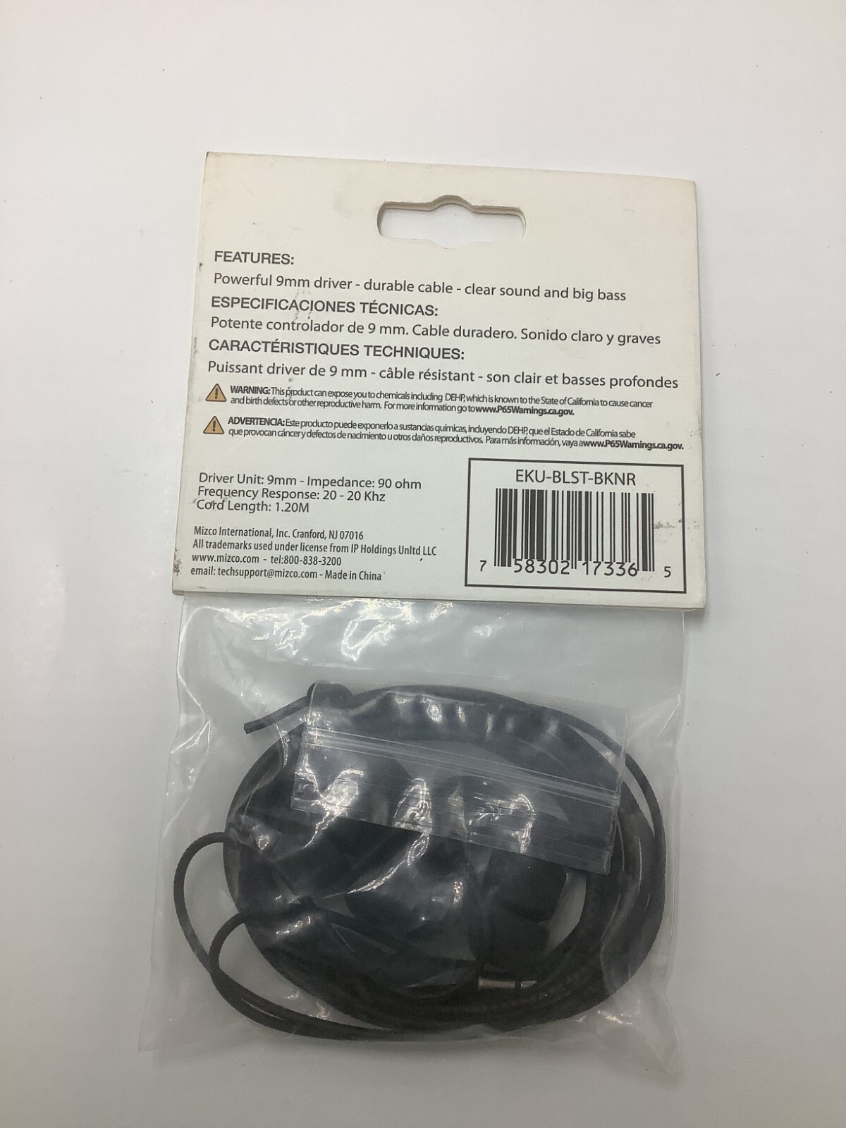 QTY 2 Unltd. Genuine OEM Wired Stereo Earphones Blast 9mm Driver Unit 1.20M Cord