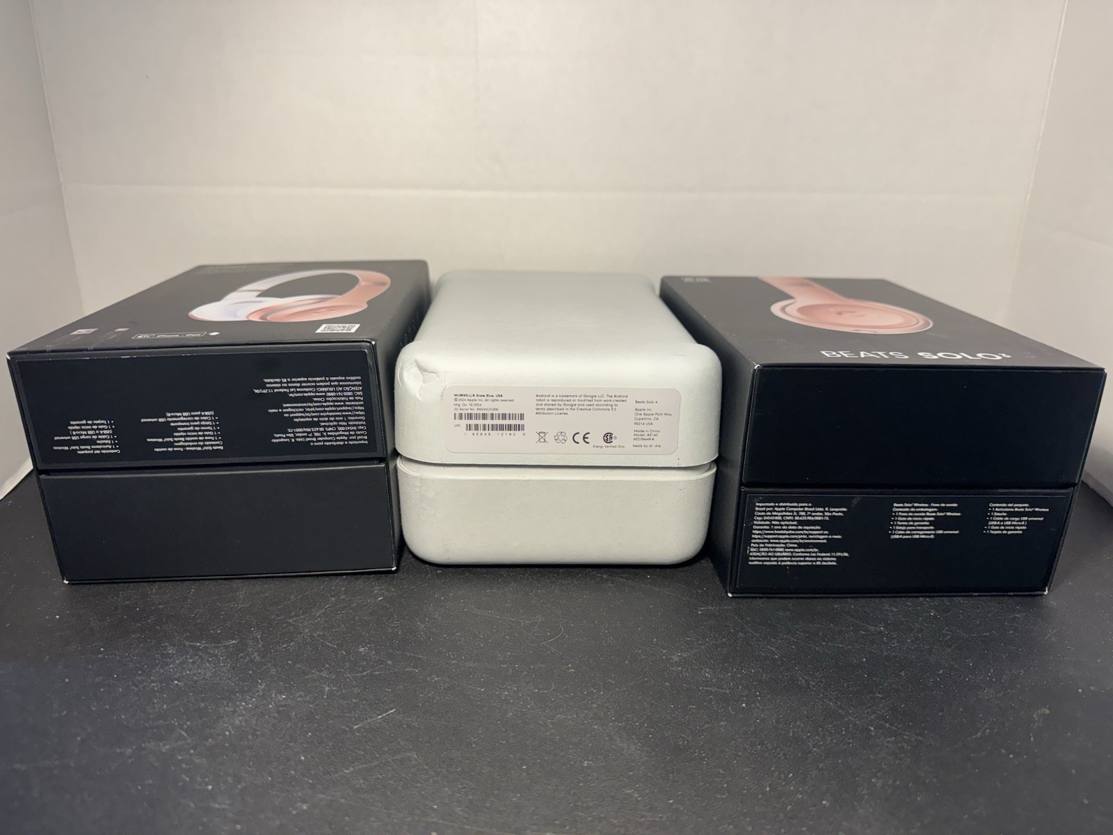 Beats Solo 3 & 4 LOT Wireless Headphones – 2 Black & 1 White EMPTY BOXES ONLY