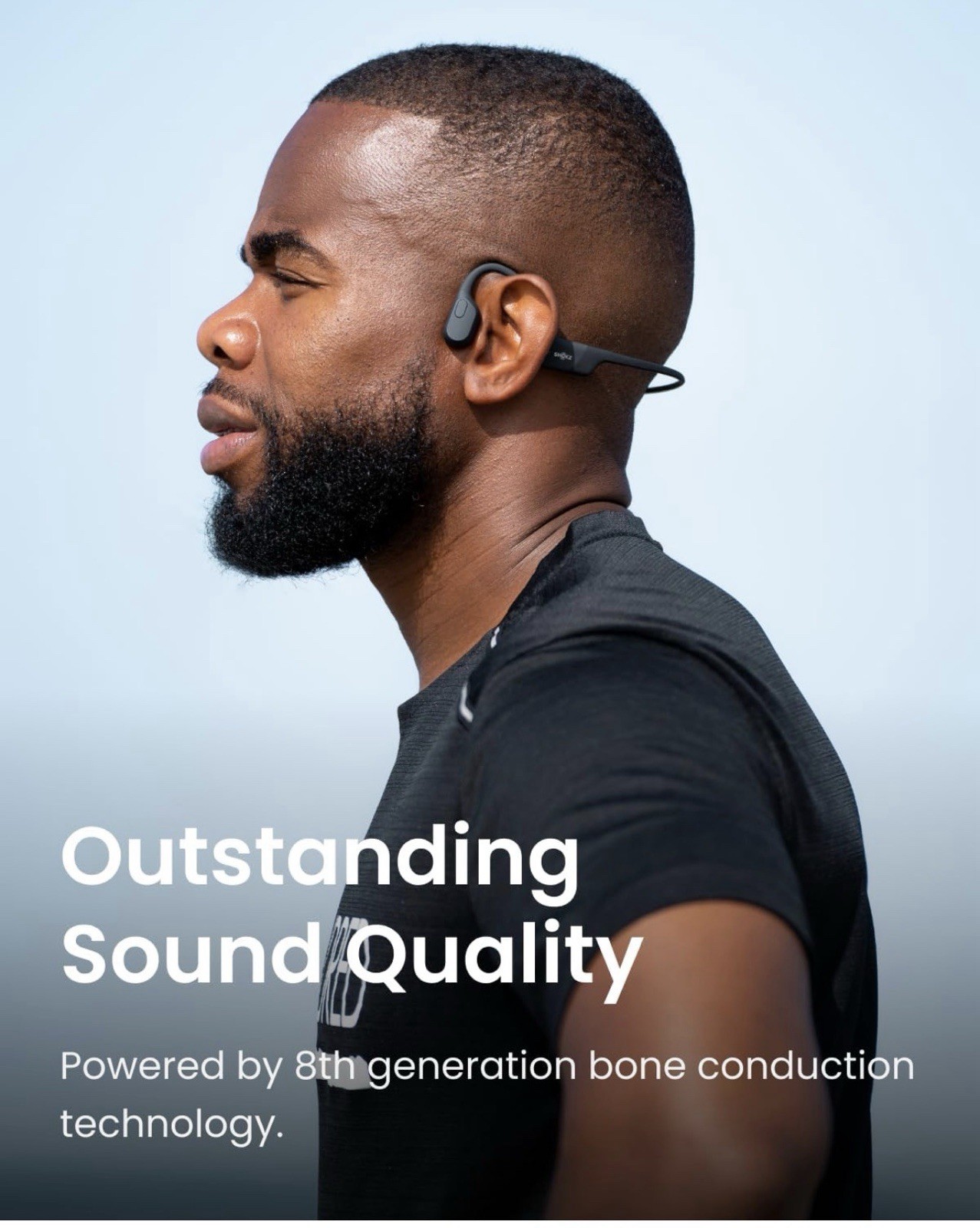 SHOKZ OpenRun Bone Conduction Open-Ear Bluetooth Sport Headphones