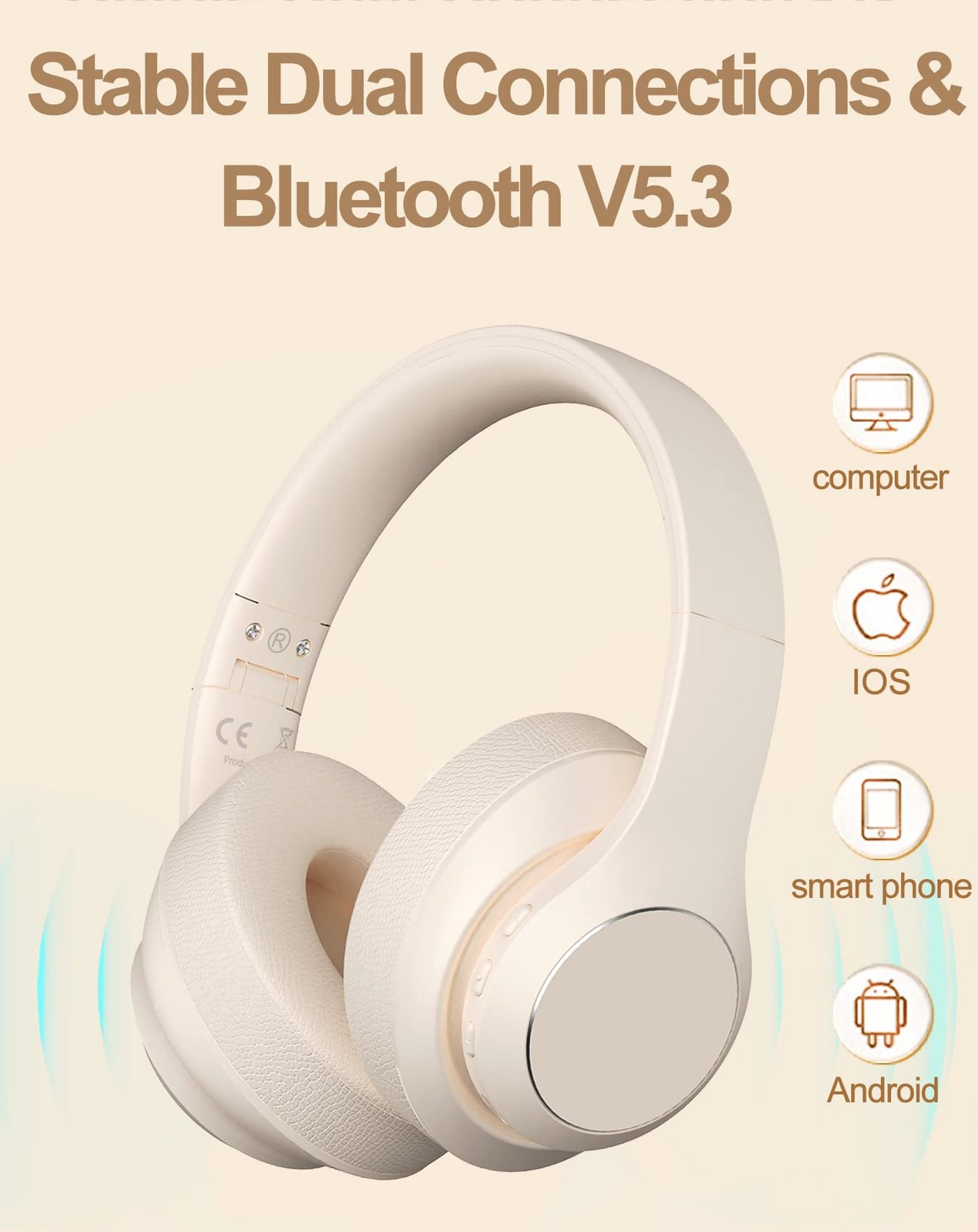 Wireless Bluetooth Headphones Over Ear, 40 Hours Playtime Wireless Headphones…