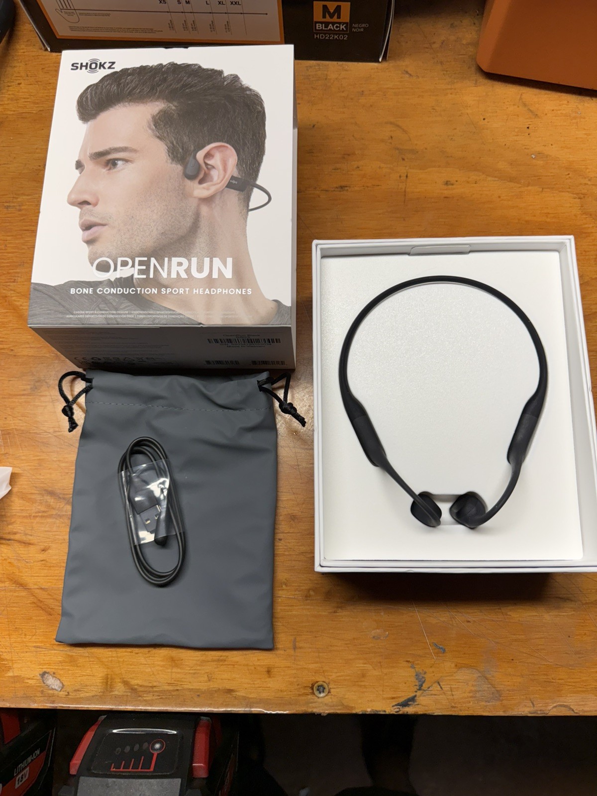 Shokz OpenRun Bone Conduction Open-Ear Endurance Headphones – Black (S803)