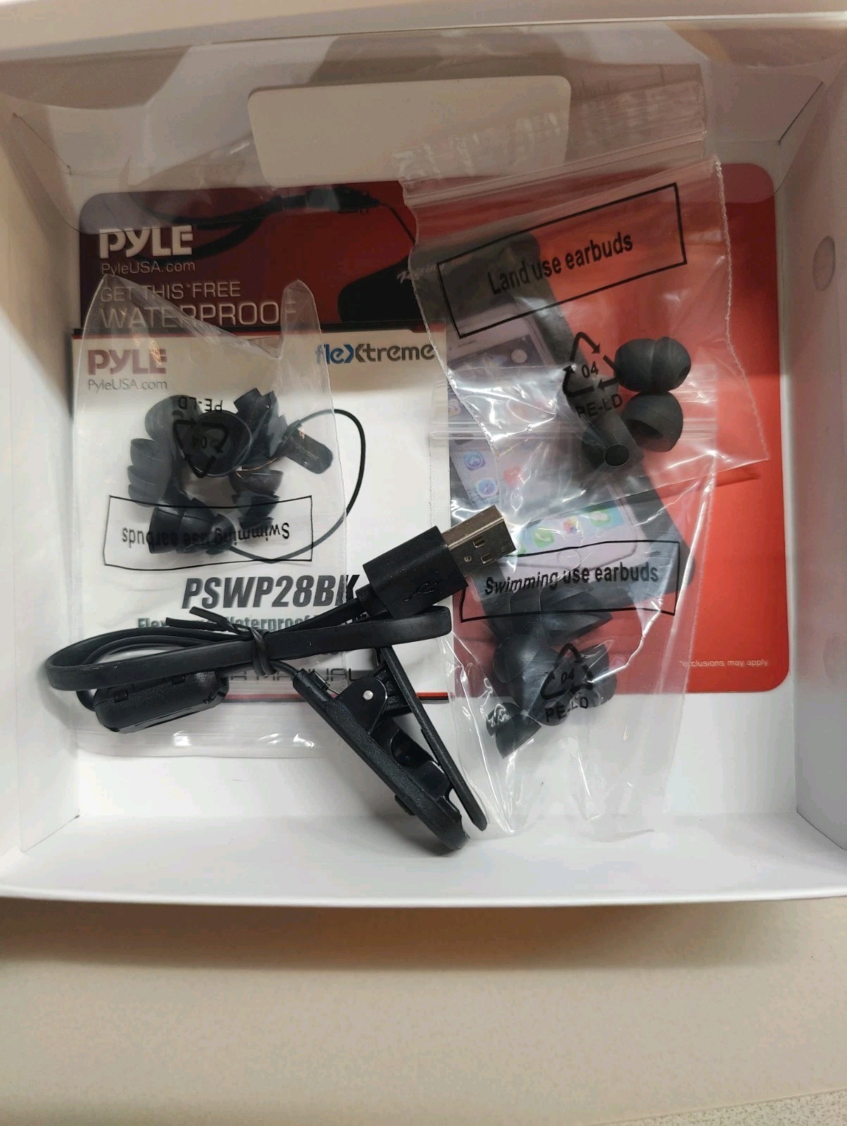 Pyle Bluetooth Waterproof Sports Wearable MP3 Headset Music Player 8GB PSWP28BK
