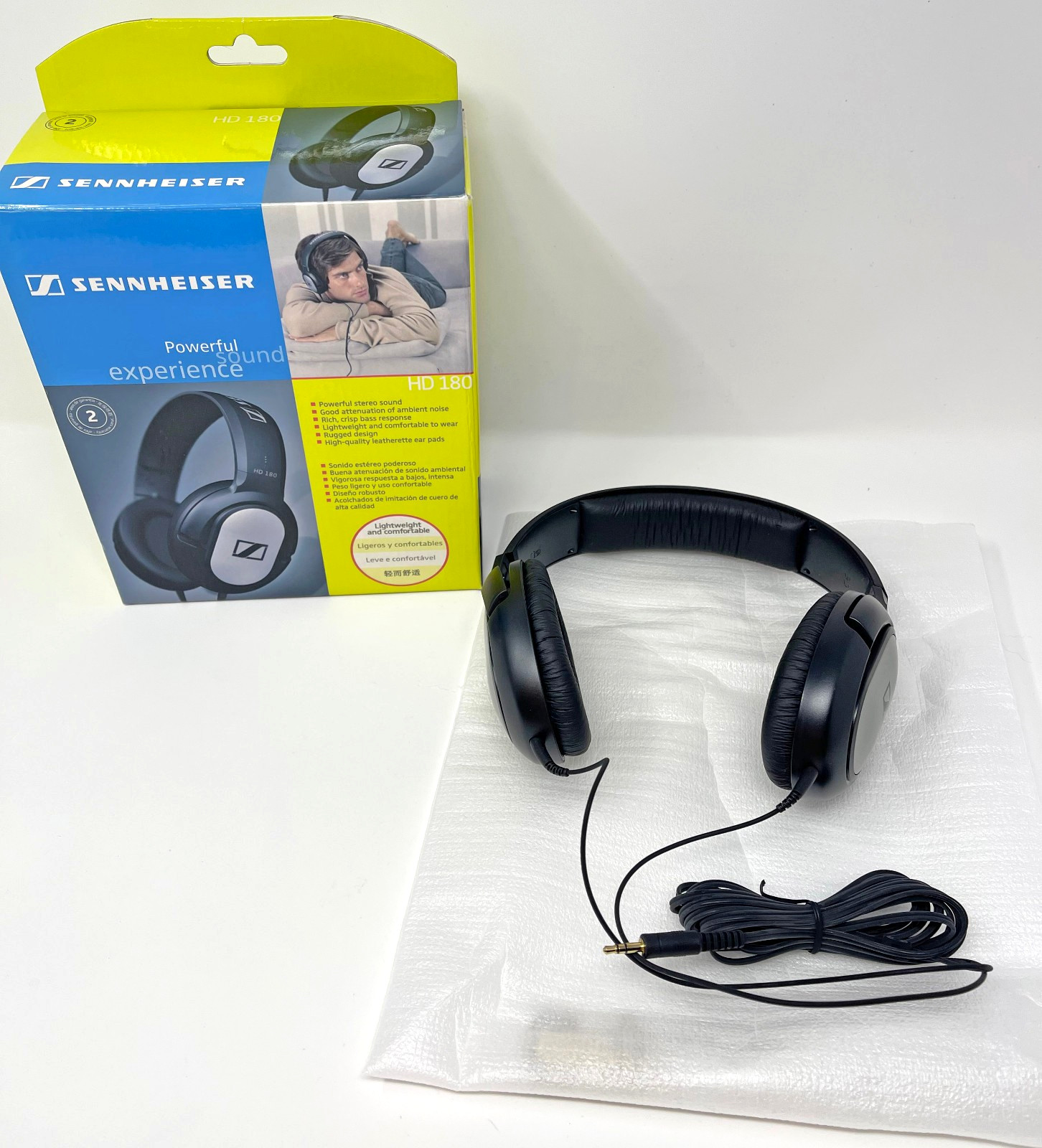 Sennheiser HD 180 Over-Ear Adjustable Headband Wired Headphones Used Works
