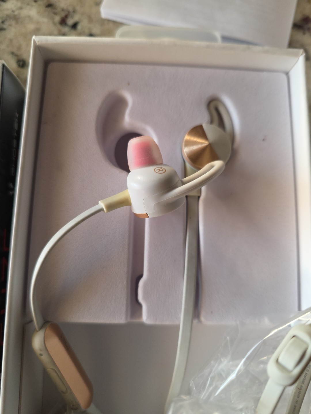 Fitbit Flyer Wireless Fitness Bluetooth Headphones- White plus Bonus Headphone