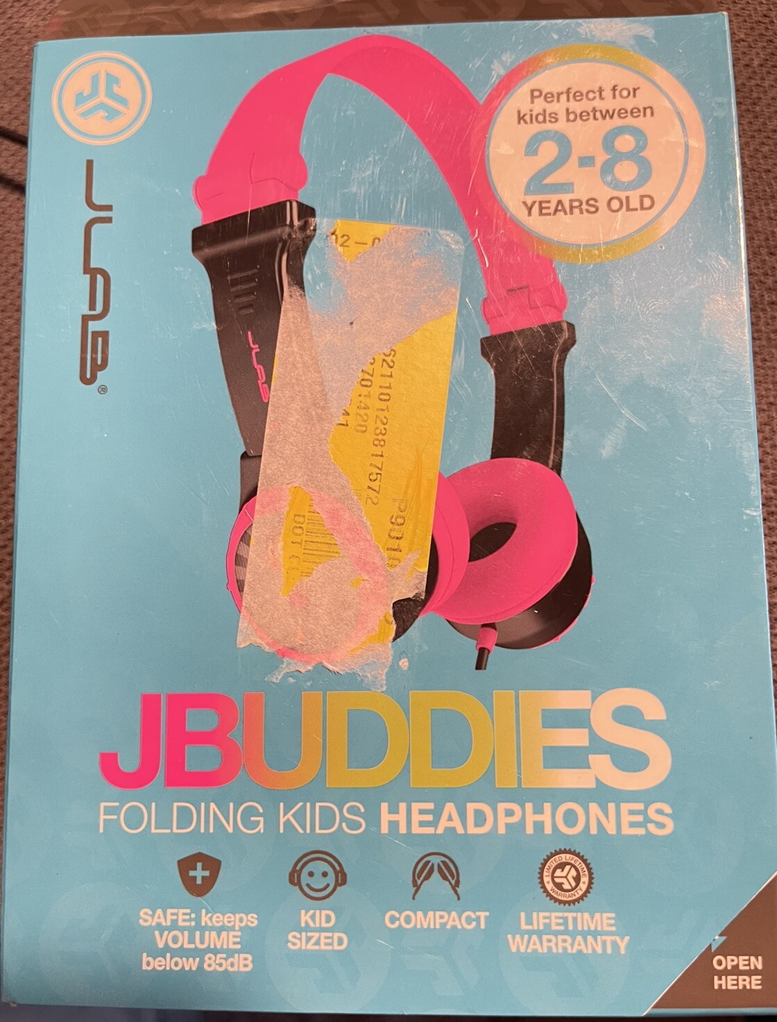 JLAB JBuddies Kids Folding On Ears Padded Volume Limiting Wired Headphones Pink
