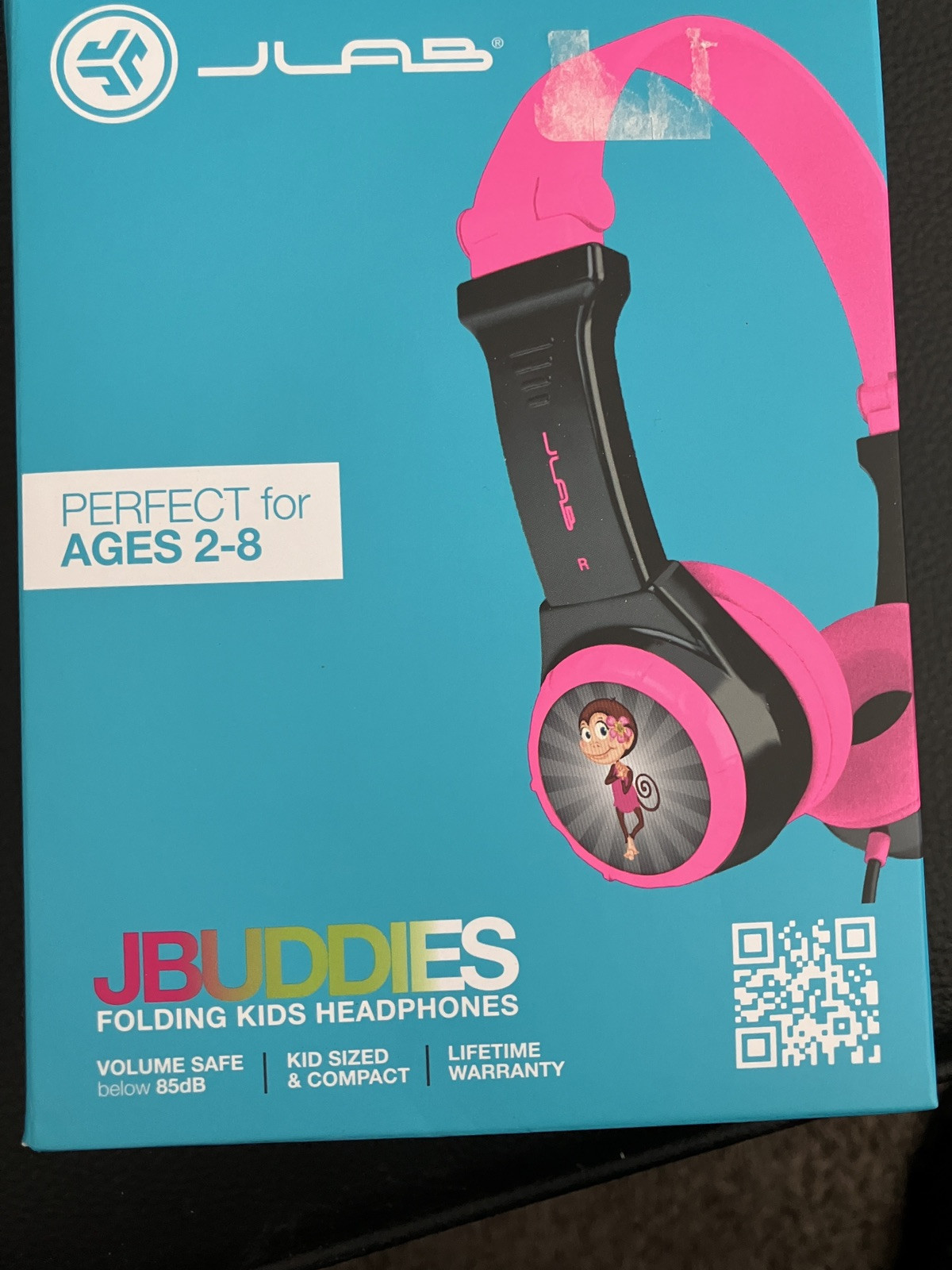 JLAB JBuddies Kids Folding On Ears Padded Volume Limiting Wired Headphones Pink•
