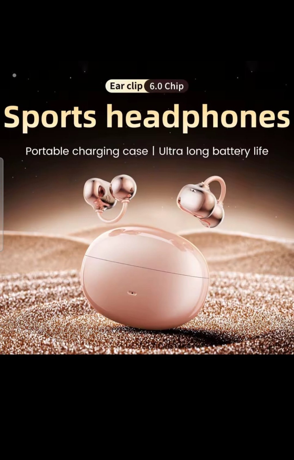 SK50 Wireless Open Ear Headphones Bluetooth 6.0 Ear Clip Mic 36H Battery Life