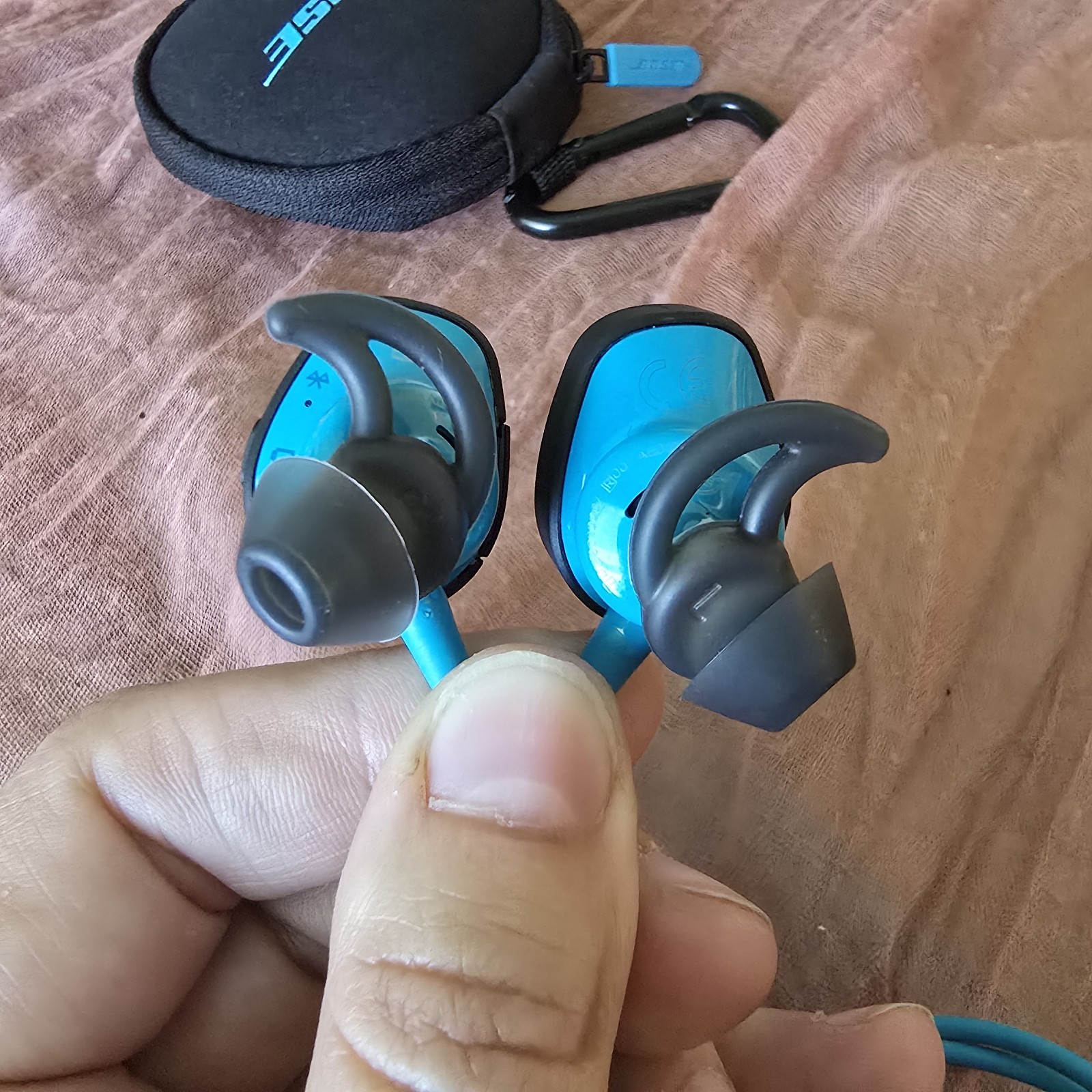 Bose SoundSport Wireless Bluetooth Earbuds Sport Headphones w/ Case Tested. Aqua