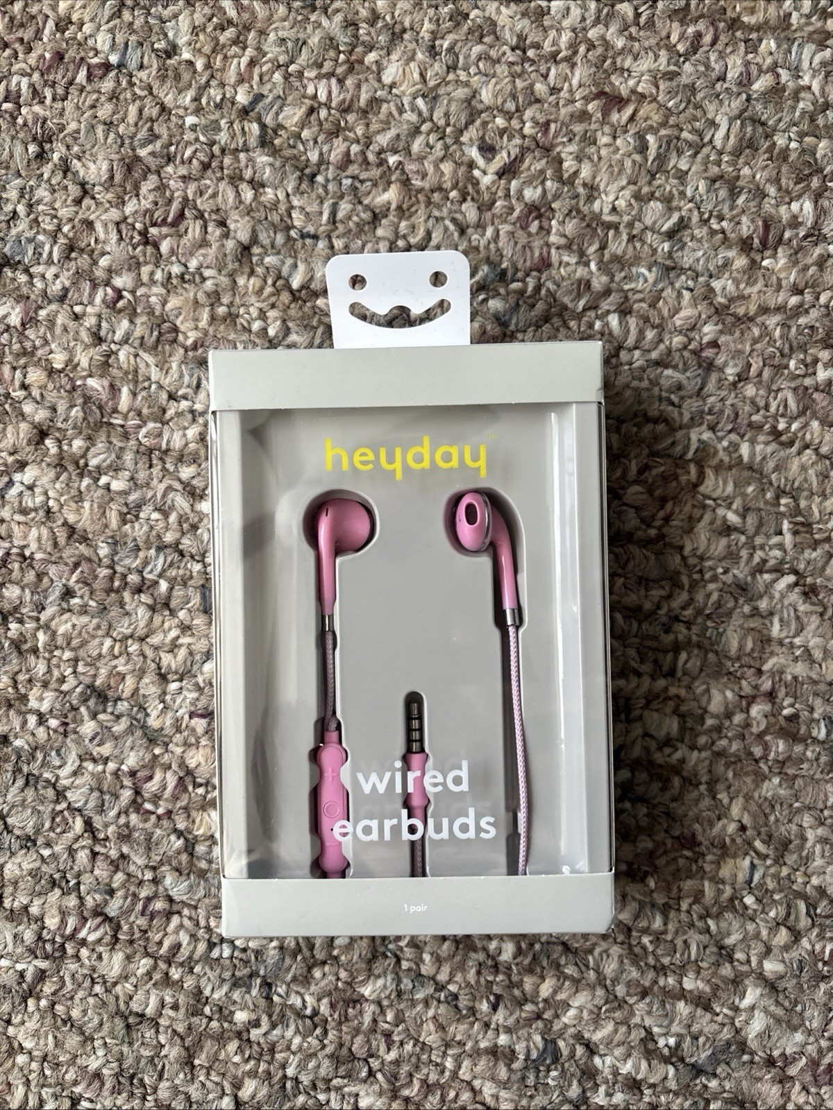 Candy Pink Heyday Wired Earbuds with Microphone 3.5 Mm Aux Plug New