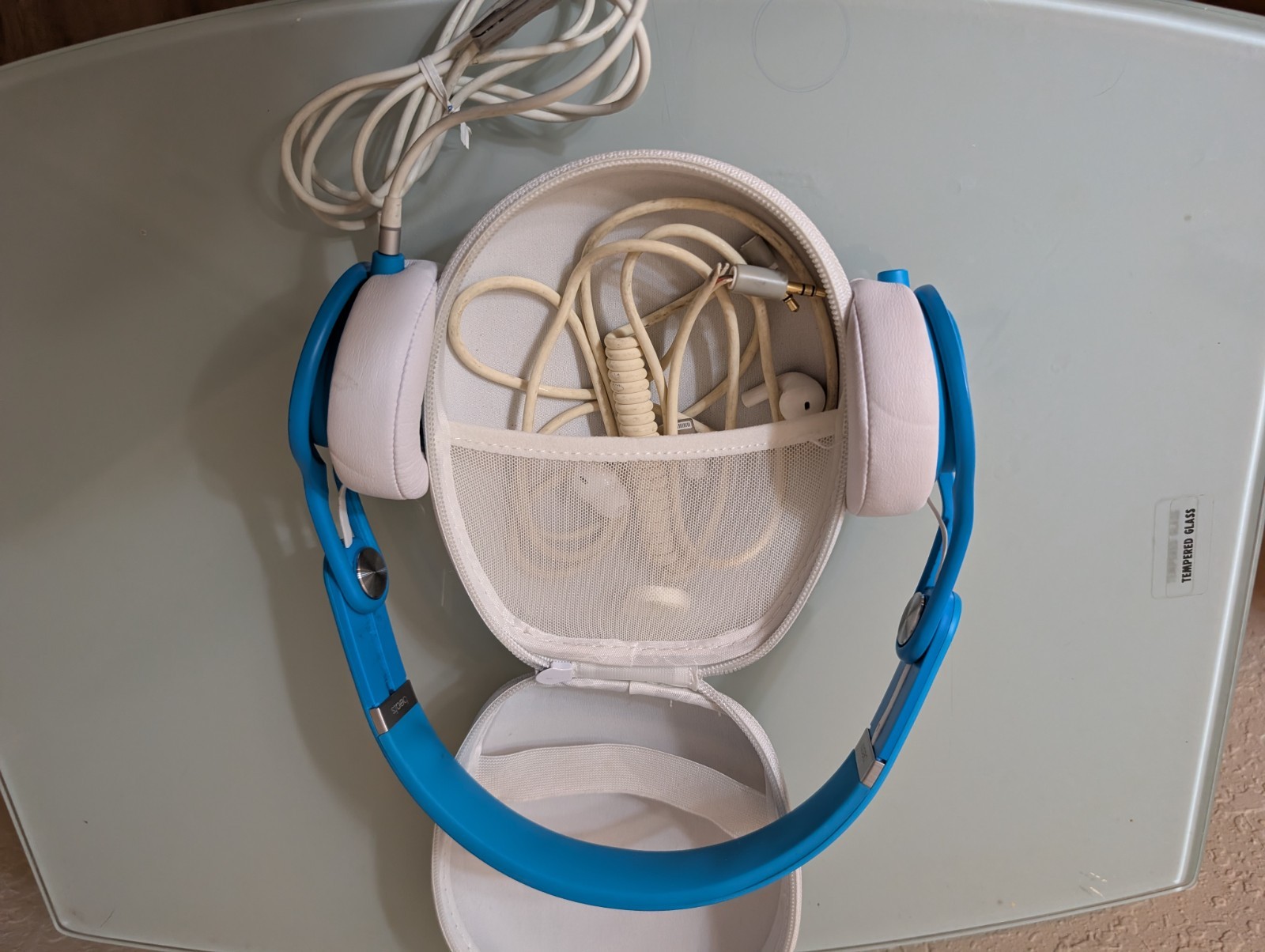 USED Working Beats Mixr Wired Headphones David Guetta Limited BLUE & Case READ