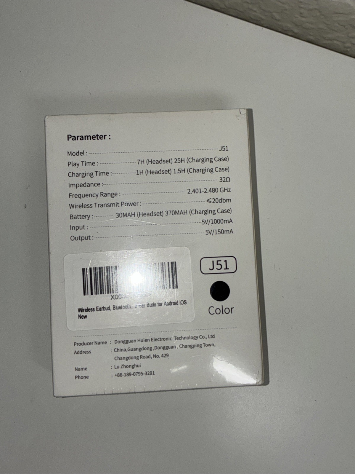 Jxrev J51 True Wireless Earbuds White Bluetooth & Android iOS Brand New Sealed