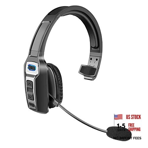 Trucker Bluetooth Headset, V5.2 Wireless Headset with Upgraded Microphone AI