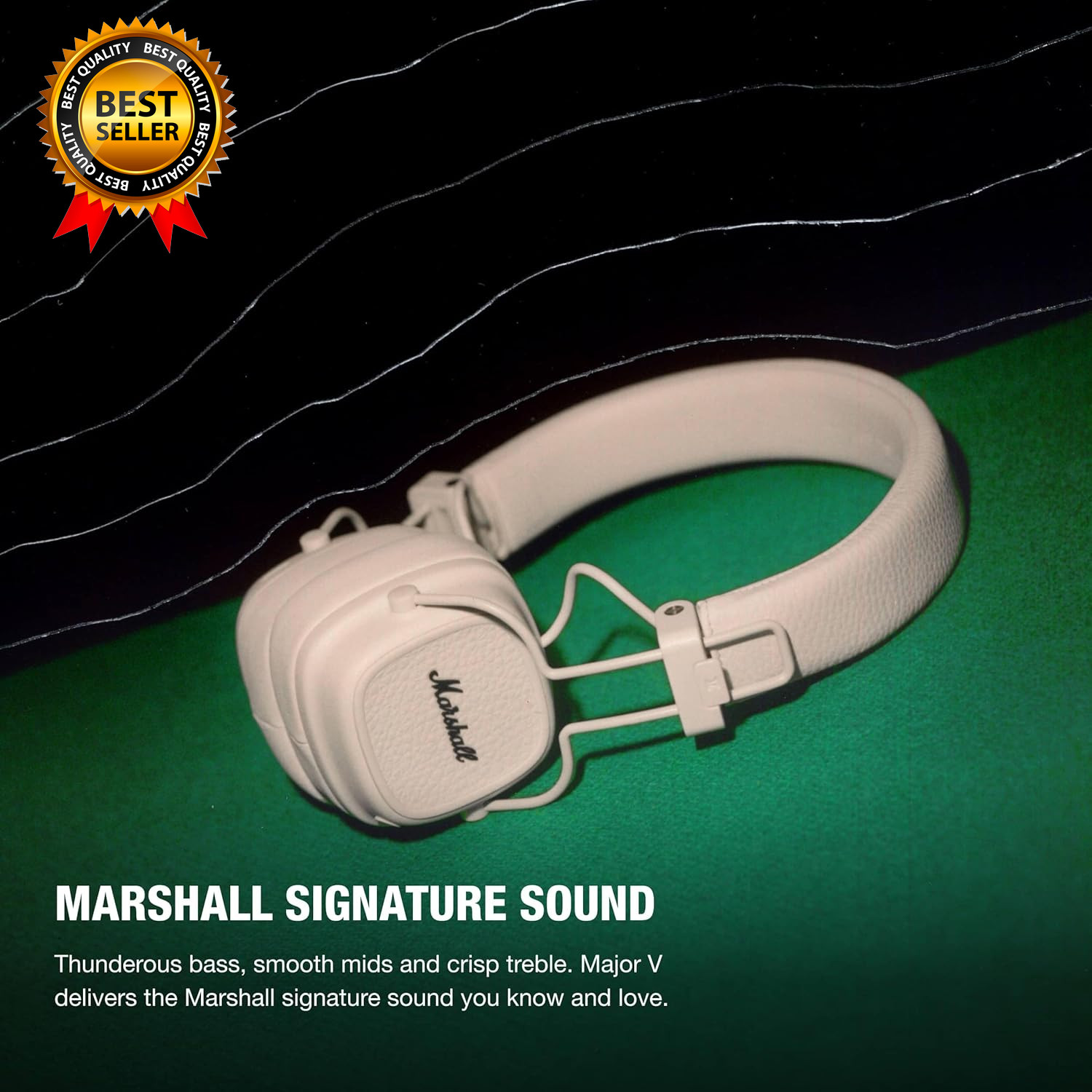 Major V Wireless On-Ear Bluetooth Headphones – 100+ Hr Playtime Detachable