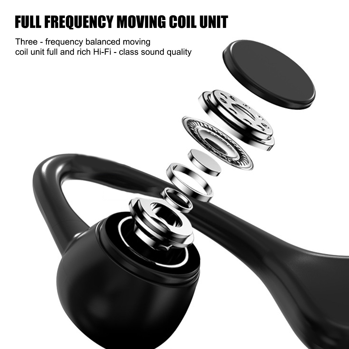 Open Ear Headphones Bone Conduction Stereo Bluetooth 5.2 10M Connection Distance