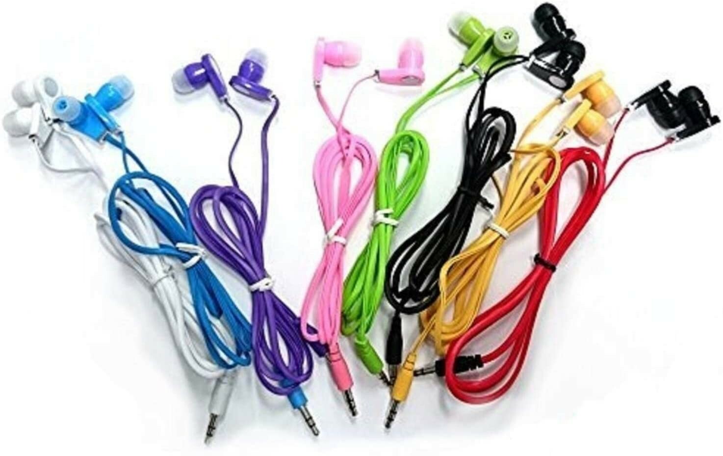 SeattleTech Wholesale Pack of 10 New 3.5mm Colors Simple in-Ear Earphones 