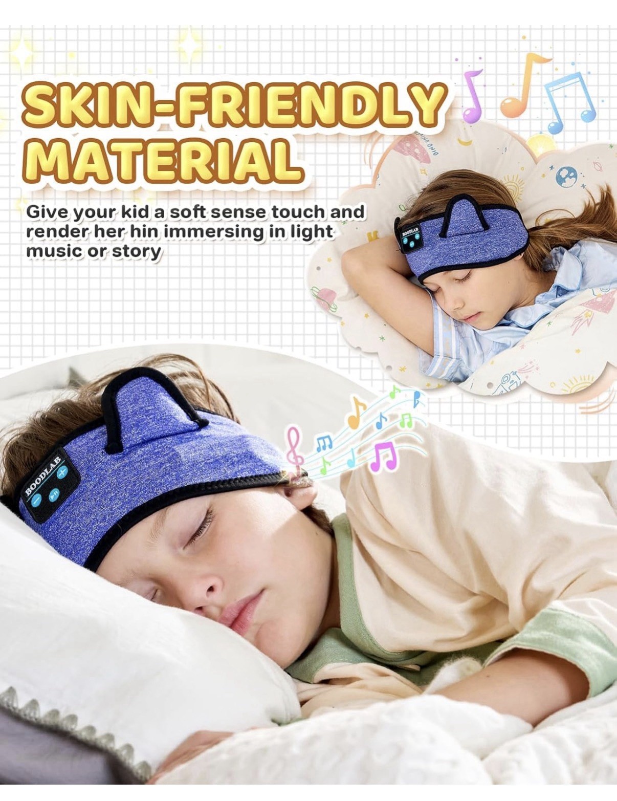 ( ME7)Kids Headband Bluetooth Headphones with Volume Limit & 3.5mm Jack