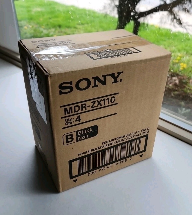 SONY MDR ZX110 Wired Stereo Headphones – Black Sealed 4 Pack ($7 Per Piece)