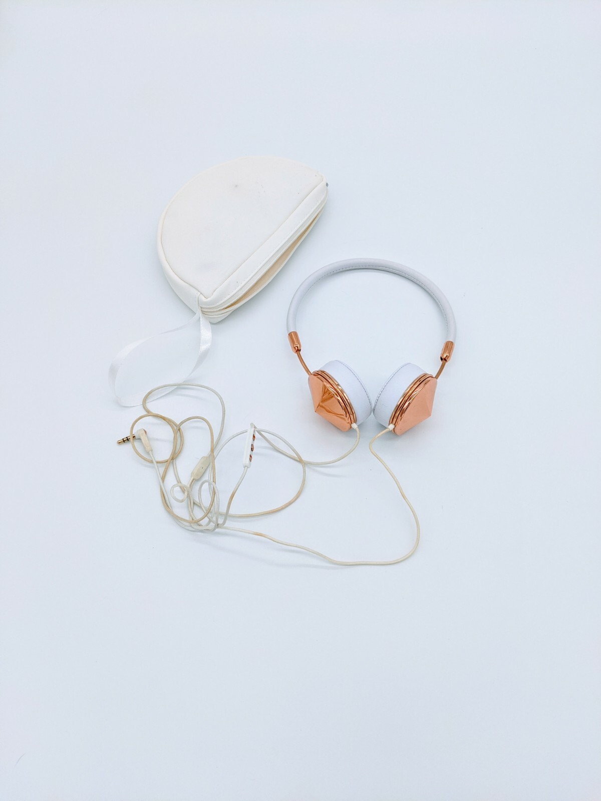Frends Rose Gold White Folding Headphone