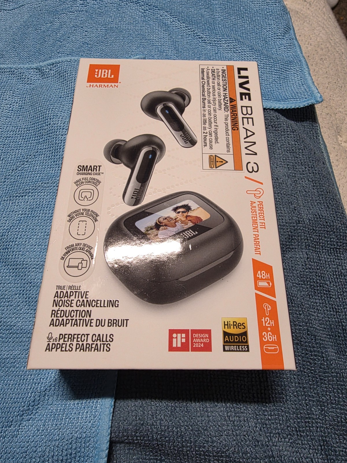 JBL Live Beam 3 Noise Cancelling Earbuds Black