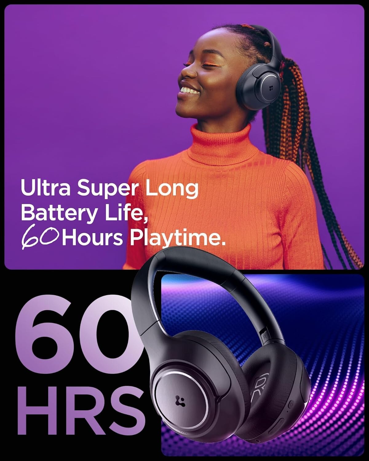 Spigen Audio Newly Launched SA-HP P10 Wireless Over Ear Headphones with 60H Play