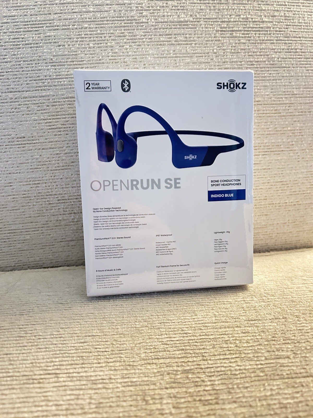 Shokz OpenRun SE Bone Conduction Sport Headphones Indigo Blue S803 New Sealed