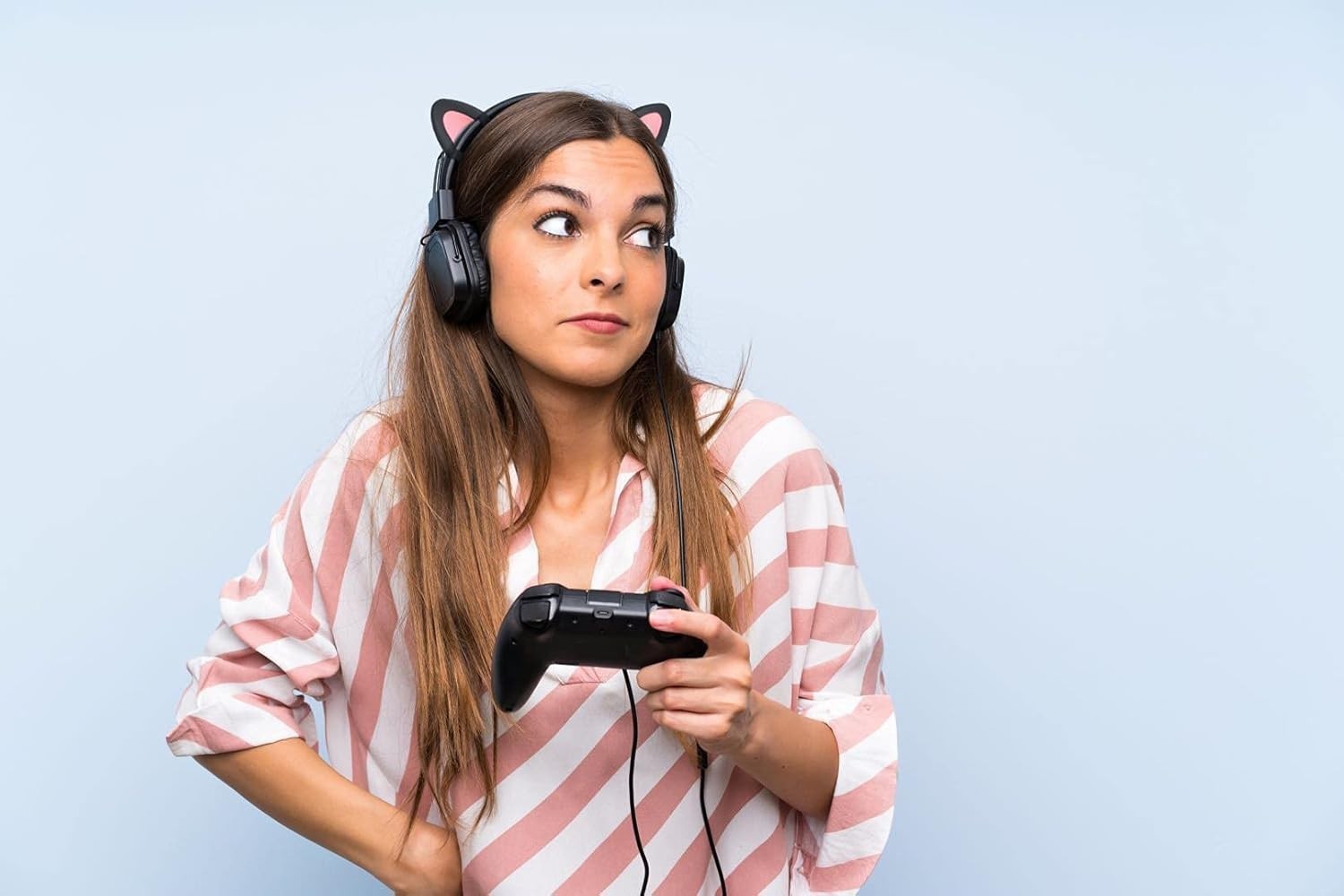 Waterproof Kitty Ear Attachment for Headsets – Black/Pink