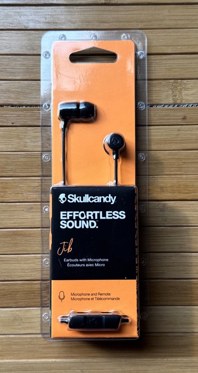 Skullcandy Jib In-Ear Wired Earbuds Microphone – Black (S2DUYK-343) New