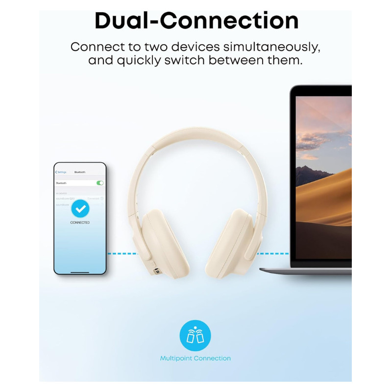 Soundcore by Anker Q20i Hybrid Active Noise Cancelling Headphones, Wireless Over