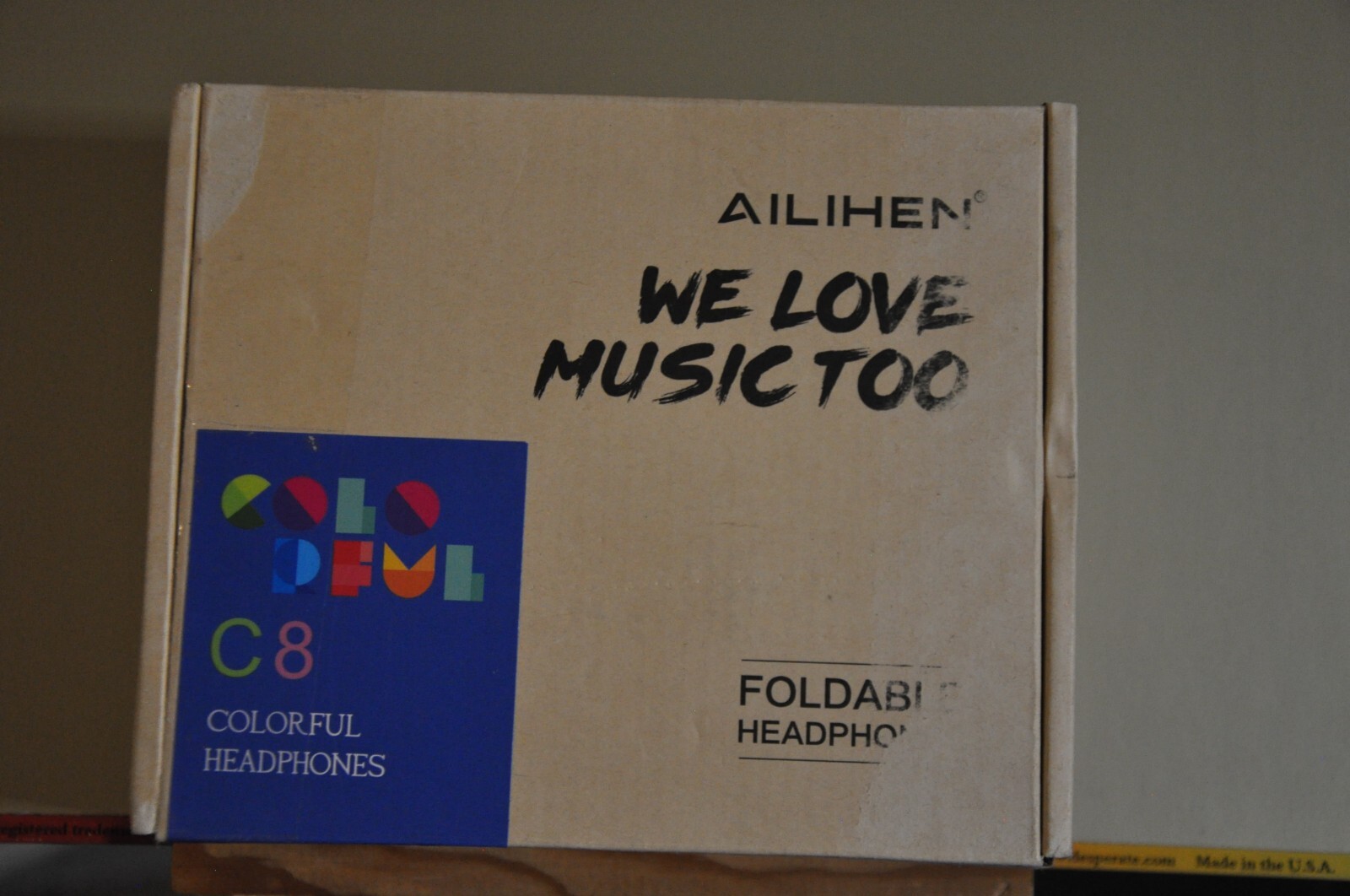 AILIHEN C8 Wired Headphones with Microphone and Volume Control Folding NIB