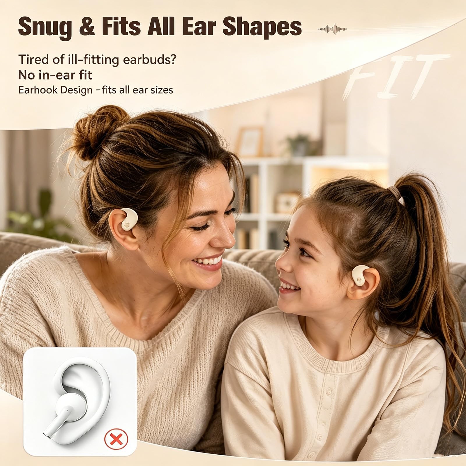Over The Ear Earbuds Open Ear Buds Headphones Over Ear Air Bone Conduction Ea…