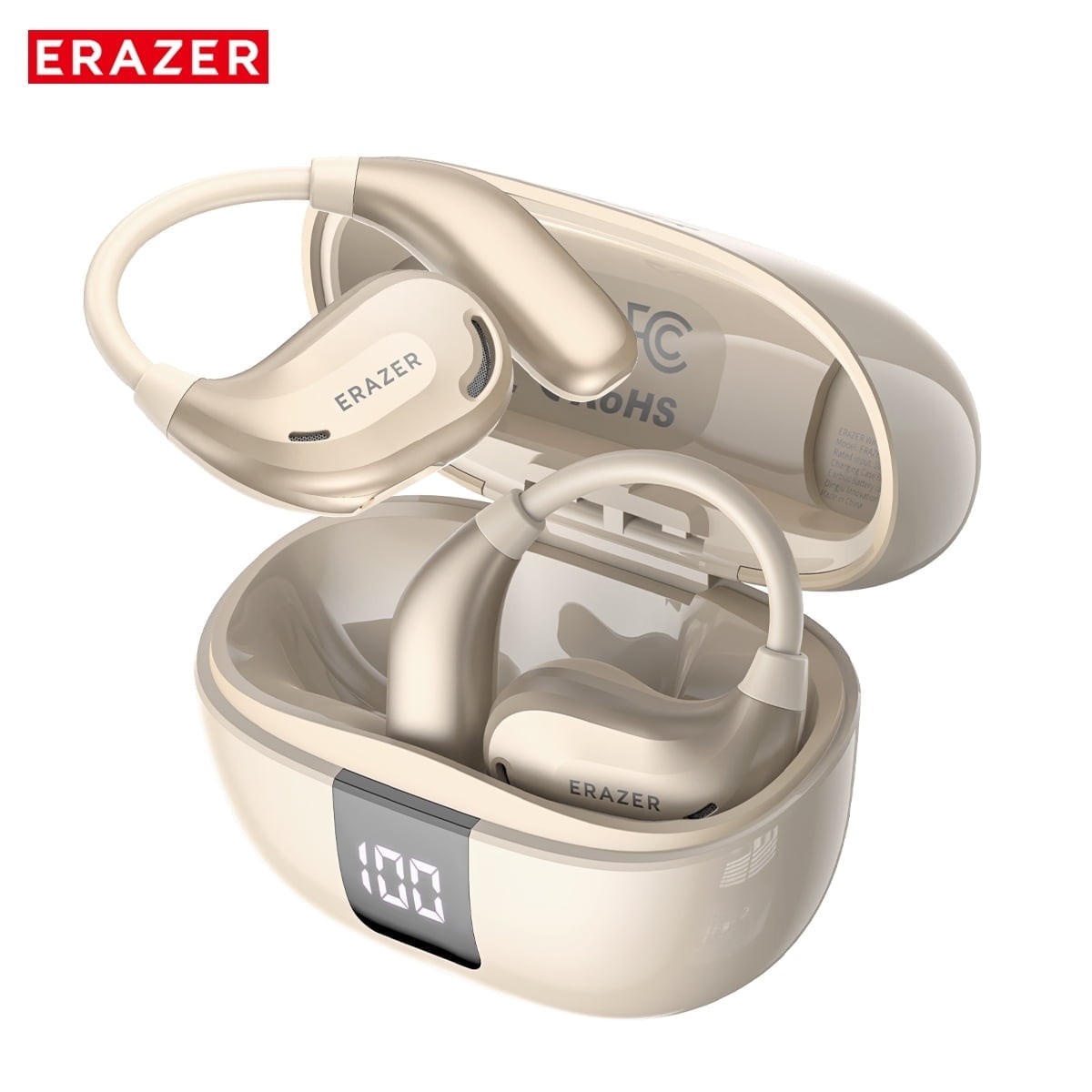 ERAZER XT66PRO Wireless Earbuds Bluetooth Headset AI Translator Beige+Earbag