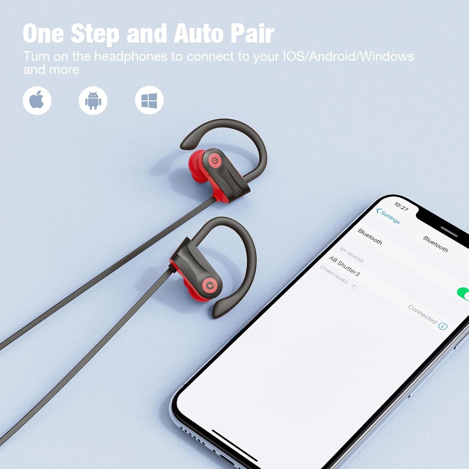 Water-Resistant Bluetooth Workout Earbuds – Stereo Sound & Noise Isolation