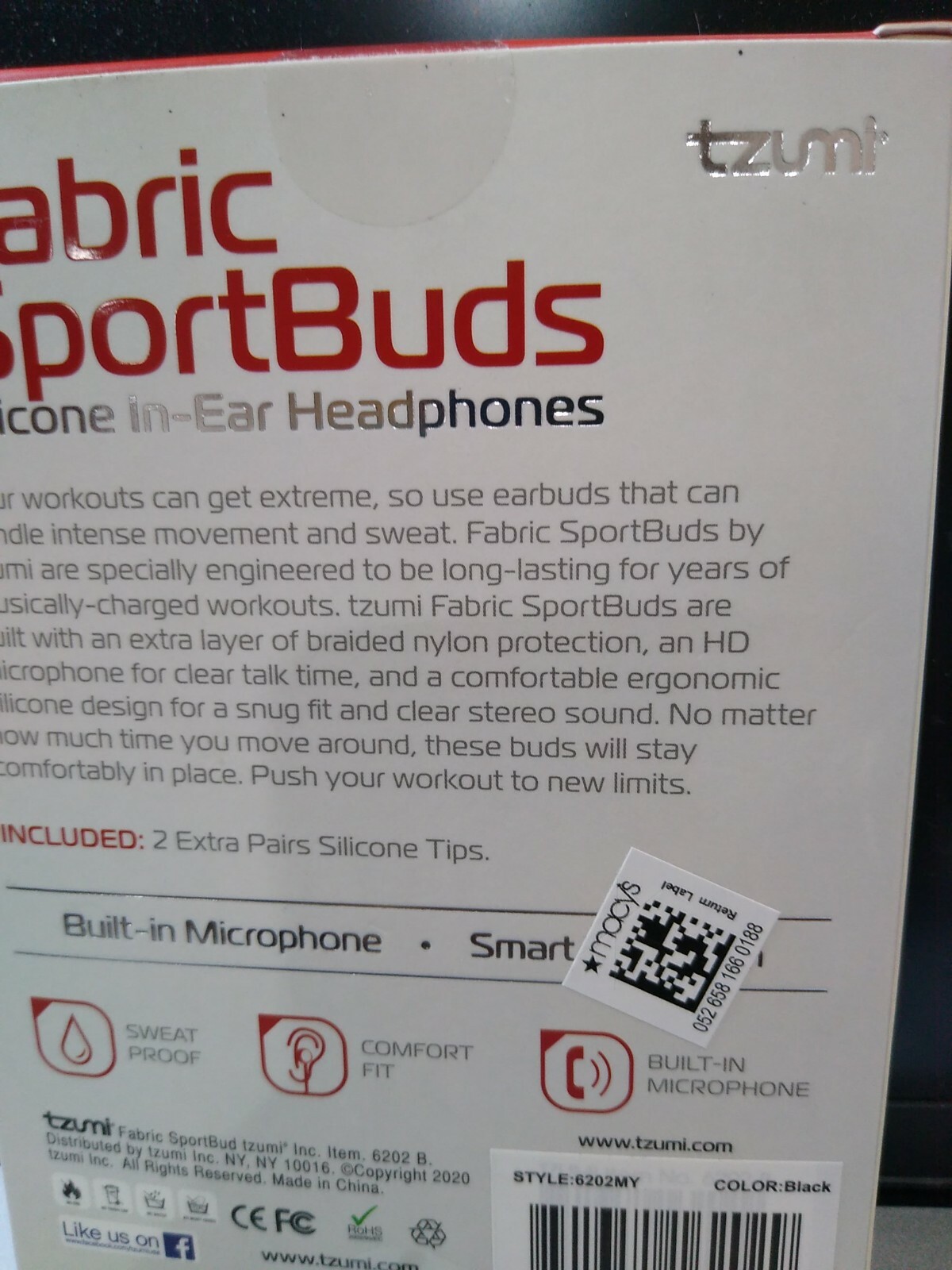 Brand New TZUMI Fabric In-Ear Earbuds w/2 extra Pairs Silicone Tips – FREE ship